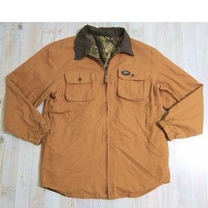 Vintage Wall’s Men Camo Twill Canvas Zip Jacket Hunting Realtree